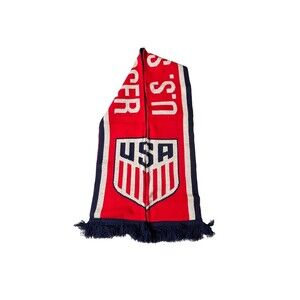 USA Soccer Futbol Scarf Vintage 90s Puffer Neck Scarfs USA! USA! USA!